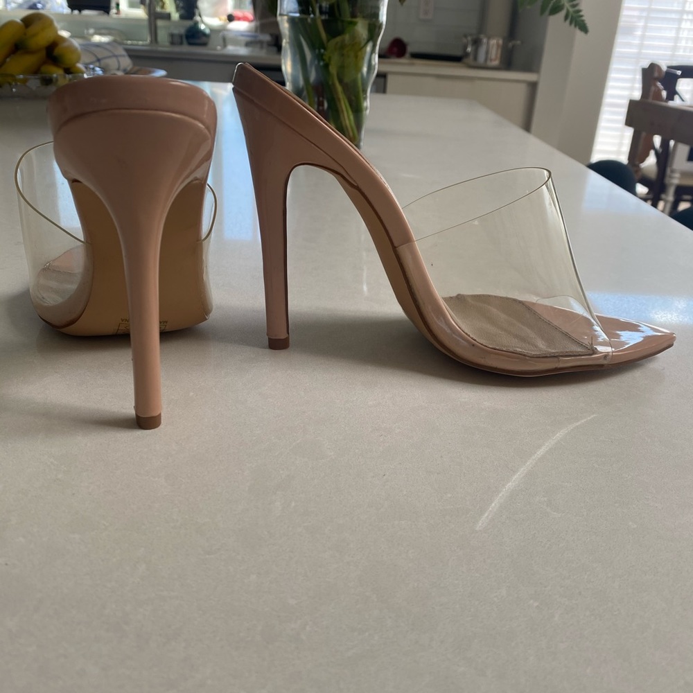 EGO Peep Toe Mule in Nude Patent - Picture 5 of 6